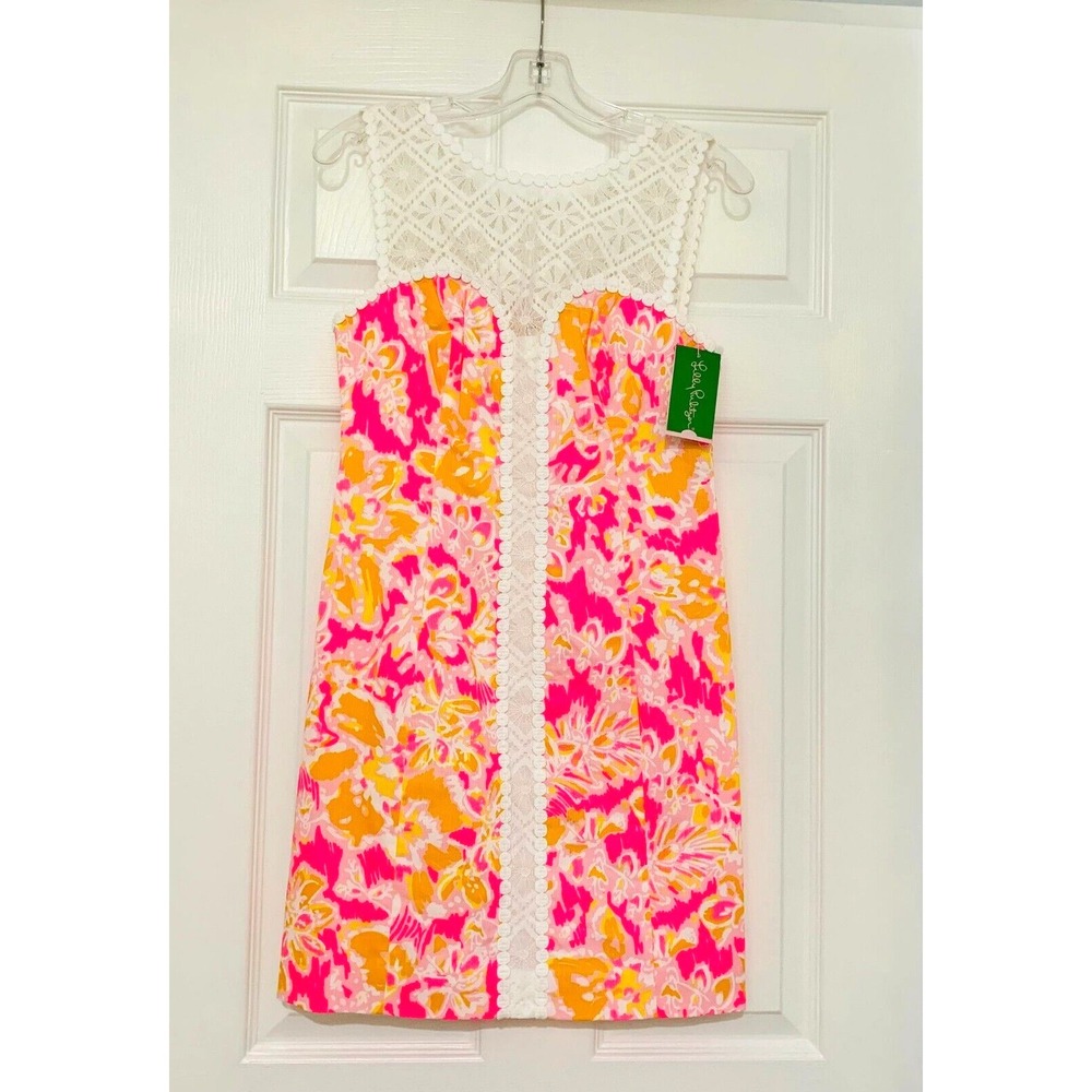 NWT Lilly Pulitzer Sofia Shift Dress Oh La La‎ sz 0 Lace